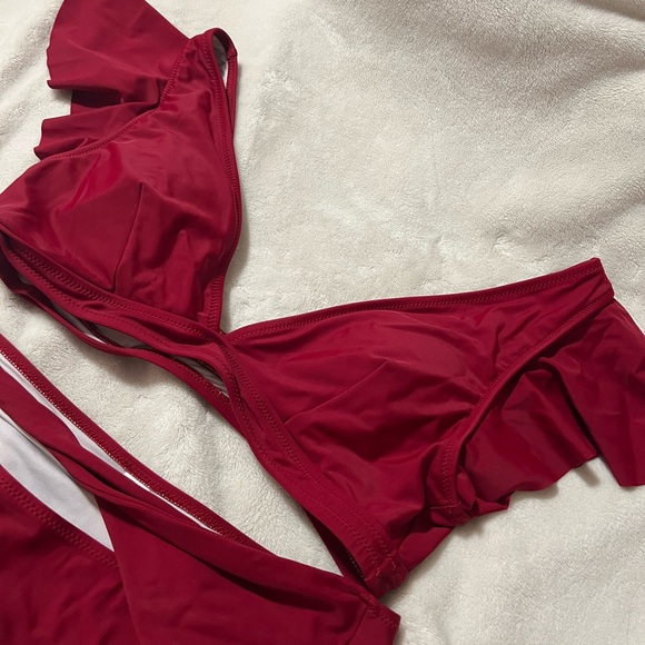 Red Ruffle Bikini Set - Picture 2 of 3